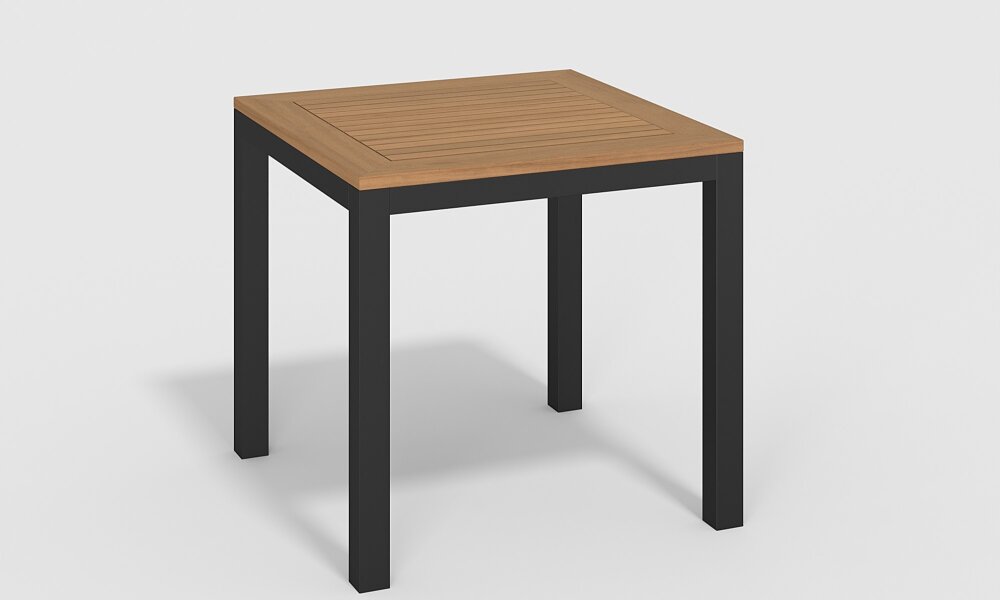 Обеденная группа Gardenini Bella со стульями Calma S темно-серый/черный 80 x 80